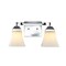Jonathan Y Staunton 15" 2-Light Farmhouse Cottage Metal LED Vanity Light with Frosted Glass Shades, Chrome JYL7523B - alternate 1