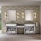 James Martin Vanities Bellshire 96" Dual Vanity Set w/24" Make-Up Counter, Bright White w/3 cm Parisien Bleu Silestone Top 660-VMC96-BW-3PBL - alternate 2