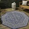 Jonathan Y Palazzo Vine and Border Textured Weave Navy/Gray 5 ft Octagon Indoor/Outdoor Area Rug SMB103A-5TGN - alternate 1