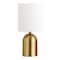 Homeroots 13" Gold Metal Cylinder Table Lamp With White Drum Shade 546120 - alternate 3