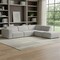 Homeroots 116" Gray Fabric Sofa With Ottoman With Brown Legs 641055 - alternate 2