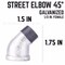 B & K 1/2 in. FIP each X 1/2 in. D MIP Galvanized Malleable Iron 45 degree Street Elbow 311SE45-12 - alternate 3