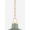 Hudson Valley Lighting Pottersville 12.5 in. Pendant Aged Brass/Ceramic Moss Crackle 1914-AGB/CMC - alternate 3