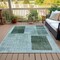 Homeroots 8' X 10' Teal Blue And Gray Geometric Washable Indoor Outdoor Area Rug 631942 - alternate 2