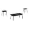 Monarch Specialties Table Set, 3pcs Set, Coffee, End, Side, Accent, Living Room, Black Laminate, Mid Century, Modern I 7854P - alternate 1