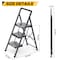 Wrightmaster 3.4 ft. Metal Folding Step Ladder, 8 ft. Reach, with Safety Lock Design 800 lb. Load Capacity ZOR-WK21A-3-DF - alternate 2