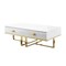 Homeroots 47" White And Gold Stainless Steel Coffee Table With Two Drawers 543871 - alternate 2
