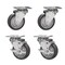 Service Caster 5 Inch Thermoplastic Rubber Wheel Swivel Top Plate Caster Set with 2 Brakes SCC SCC-20S514-TPRB-2-TLB-2 - alternate 1