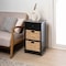 Happimess Malibu 26"H Rustic Handcrafted Acacia Wood Accent Storage Nightstand w/Drawer and 2 Water Hyacinth SHF2007C - alternate 2