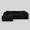 Homeroots 121" Black Corduroy Compression Foam Sofa 719550 - alternate 2