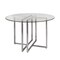 Homeroots 42" Clear And Silver Rounded Glass And Metal Trestle Base Dining Table 400750 - alternate 1