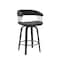 Homeroots 26" Black Faux Leather Swivel Counter Height Bar Chair 534468 - alternate 2