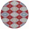 Homeroots 8' Red And Navy Blue Round Floral Washable Indoor Outdoor Area Rug 610771 - alternate 2