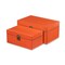 Homeroots Set of Two Orange Wood And Fabric Box With Lid, 2PK 489393 - alternate 3