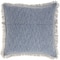 Homeroots 22" Blue Cotton Throw Pillow With Fringe 528052 - alternate 2