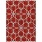 Homeroots 10' X 14' Red And Ivory Geometric Washable Indoor Outdoor Area Rug 613048 - alternate 1