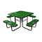 Leisure Craft 46" Square Picnic Table, Perforated Metal, Portable, Green T46SQP-PERF-GREEN - alternate 1