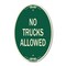 Signmission Parking Lot Sign No Trucks Allowed, 12 Inch X 18 Inch Architectural Oval, Heavy Gauge Aluminum A-OV-G-1218-23419 - alternate 1