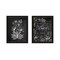 Homeroots Set Of Two Vintage Chalkboard Blooms Black Framed Print Wall Art, 2PK 407975 - alternate 1