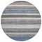 Homeroots 8' Denim Blue Beige And Taupe Round Striped Washable Indoor Outdoor Area Rug 618258 - alternate 2