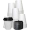 Ecoquality 12oz White Disposable Paper Coffee Cups with Black DomeLids - For Office, and Latte, 100PK EQ12WPCBDL-100 - alternate 1