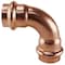 Apollo Elbow, 3/4 in, Press Fit, 90 deg Angle, Copper, 300 psi Pressure XPRE34 - alternate 2