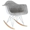 Leisuremod Wilson Velvet Eiffel Base Rocking Chair, Cloudy Gray WR25VGR - alternate 1