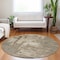 Homeroots 8' Brown And Beige Round Abstract Washable Indoor Outdoor Area Rug 609210 - alternate 2
