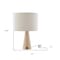 Homeroots 20" Beige Solid Wood USB Table Lamp With Beige Drum Shade 530946 - alternate 2