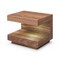 Homeroots Contemporary LED Lit Walnut Nightstand with One Drawer 473033 - alternate 2