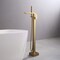 Kibi Cube Floor Mount Tub Filler, Hand Shower - Brushed Brass KTF302BB - alternate 2