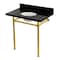 Kingston Brass 36-Inch Black Granite Console Sink with Stainless Steel Legs, 8-Inch, 3-Hole KVPK36228K87 - alternate 1