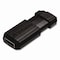 Verbatim Pinstripe USB 2.0 Flash Drive, 64 GB, Black, 10PK 70901 - alternate 2