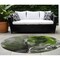 Homeroots 8' Round Green Round Abstract Washable Non Skid Indoor Outdoor Area Rug 559456 - alternate 1