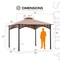 Sunjoy 11ft. x 11 ft. 2-tone Bronze Bamboo Steel Gazebo with 2-tier Hip Roof A101011900 - alternate 2