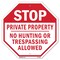 Signmission Stop Private Property No Hunting or, 6 Inch X 6 Inch, Plastic Sign OC-P-6-207 - alternate 1