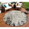 Homeroots 8' Black Ivory And Beige Round Abstract Washable Indoor Outdoor Area Rug 612306 - alternate 1