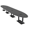 Skutchi Designs Oval Conference Table With Power, 48 in W, 240 in L, Grey HAR-OVL-48X240-DOU.BK-WA7949-EBLK - alternate 1