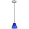 Access Lighting Martini, LED Pendant, Brushed Steel Finish, Cobalt Glass 28004-3R-BS/COB - alternate 2