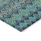 Homeroots 9' X 12' Teal Blue And Navy Blue Quatrefoil Washable Indoor Outdoor Area Rug 583256 - alternate 3