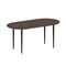 Homeroots 67" Walnut and Black Solid Wood Oval Dining Table 712137 - alternate 1