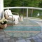 Homeroots 8' Teal Blue Salmon And Beige Round Medallion Washable Indoor Outdoor Area Rug 615916 - alternate 2