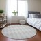 Homeroots 8' Ivory And Beige Round Geometric Washable Indoor Outdoor Area Rug 577057 - alternate 2