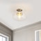 Jonathan Y Marfa 14" 1-Light Modern Farmhouse Schoolhouse Frosted Glass/Metal LED Semi Flush Mount, Nickel JYL7517D - alternate 2