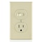 Leviton CombinationSwitch/Outlet, 15A, 1/2hp, Ivory 5225-I - alternate 2