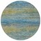 Homeroots 8' Denim Blue Round Striped Washable Indoor Outdoor Area Rug 608469 - alternate 3