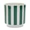 Homeroots Set of Two Green And White Dolomite Striped 4 Ounce Round Pot Planters, 2PK 517987 - alternate 2