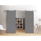 Vdomdoors Modern Double Barn Door 60" x 96" inches / Mela 7001 Painted Grey / 13FT Silver Rail Track Set / So MELA7001DB-S-SIF-6096 - alternate 1