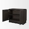 Homeroots 18in Dark Brown and Brown Solid Wood Accent Cabinet With Two Doors 727715 - alternate 2