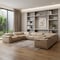 Homeroots Beige Leather Power Reclining U Shaped Twelve Piece Corner Sectional With Console 643936 - alternate 3